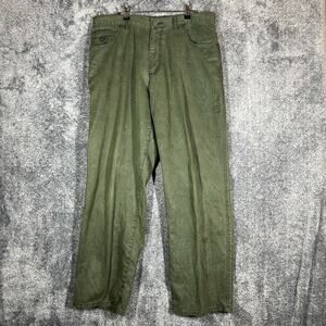Patagonia Rhythm High Wire Hemp Jeans Mens 34x31 Dark Green Denim 21245